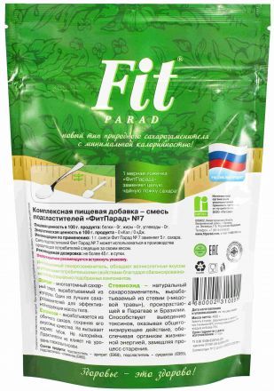 Заменитель сахара №7 на основе эритритола дойпак Fit Parad (400 г)