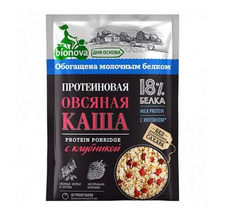 Протеиновая каша овсяная с клубникой Bionova (40 г)