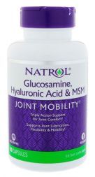 Natrol Hyaluronic Acid &amp; MSM, Glucosamine (90 кап)